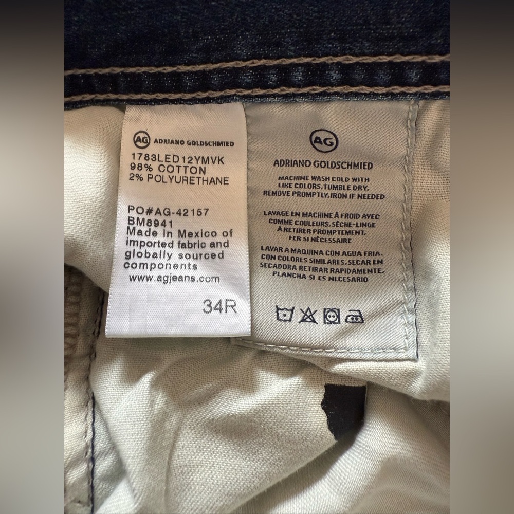 NWT Ag Adriano Goldschmied Tellis AG-ed Men’s Jeans Size 34 Regular - Picture 12 of 16